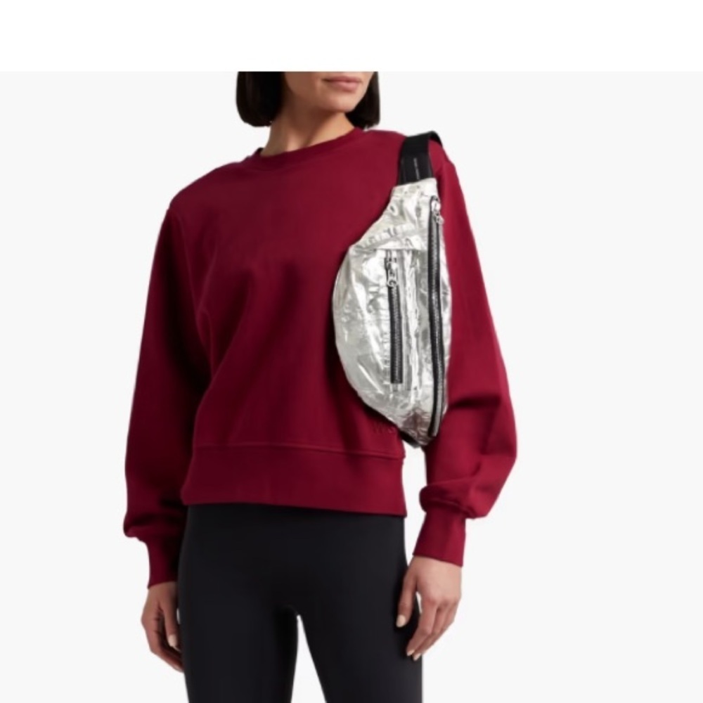 WSLY Eco Soft embroidered organic cotton-blend fleece sweatshirt
